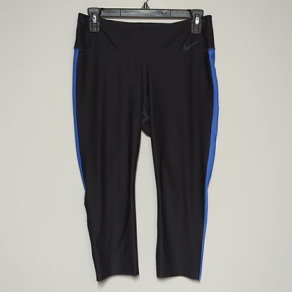 Nike Blue and Black Running Crop Pants - Picture 1 of 5